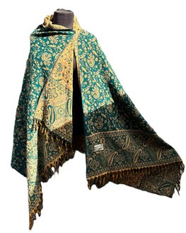 Yak wol sjaal - donker groen