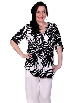 Blouse Forza wit zwart palm