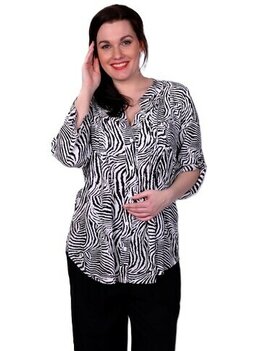 Blouse Forza zwart wit zebra