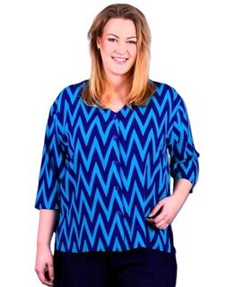 Blouse Denver blauw zigzag