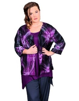 Blouse Denver paars zwart