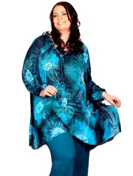 Blouse Dakota turquoise zwart