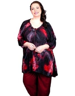 Blouse Dakota rood zwart