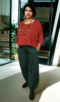 Broek Lia flessen groen