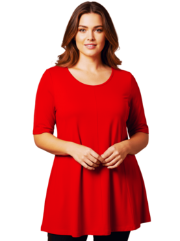 A-lijn shirt korte mouw vuur rood