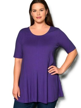 A-lijn shirt korte mouw paars