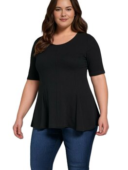 A-lijn shirt korte mouw zwart