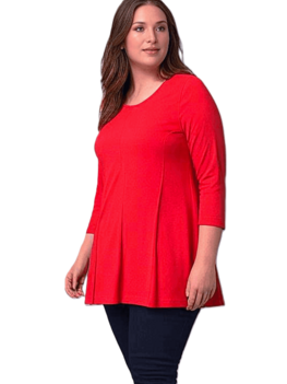 A-lijn shirt 3/4 mouw vuur rood