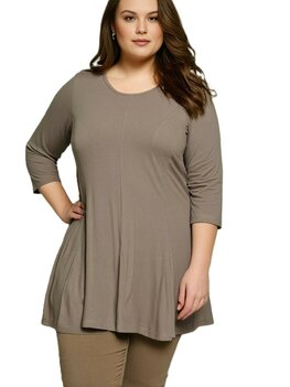 A-lijn shirt 3/4 mouw taupe