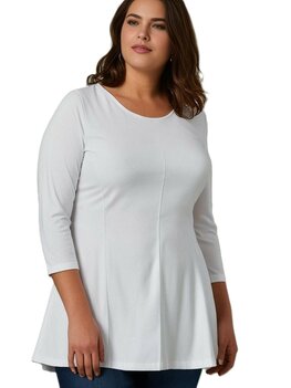 A-lijn shirt 3/4 mouw wit