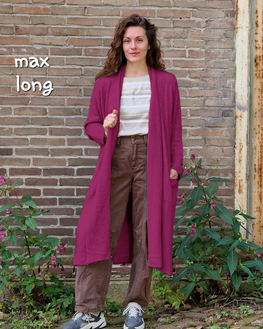 Vest Max lang donker fuchsia