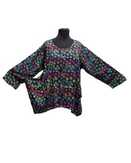 Blouse wizard batik blauw multi