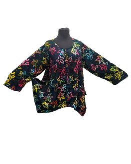 Blouse wizard batik donker blauw multi