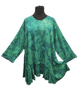 Blouse b148 batik licht blauw groen