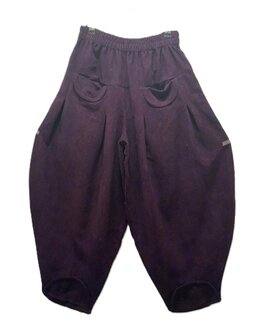 Broek Sindy +10 rib aubergine paars