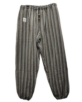 Broek Hennep streep zwart beige