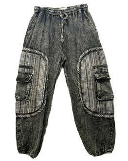 Broek katoen ikat zwart