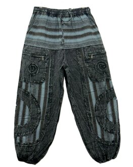 Broek katoen pas ikat licht blauw