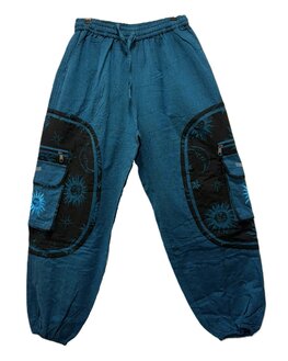 Broek katoen zon petrol